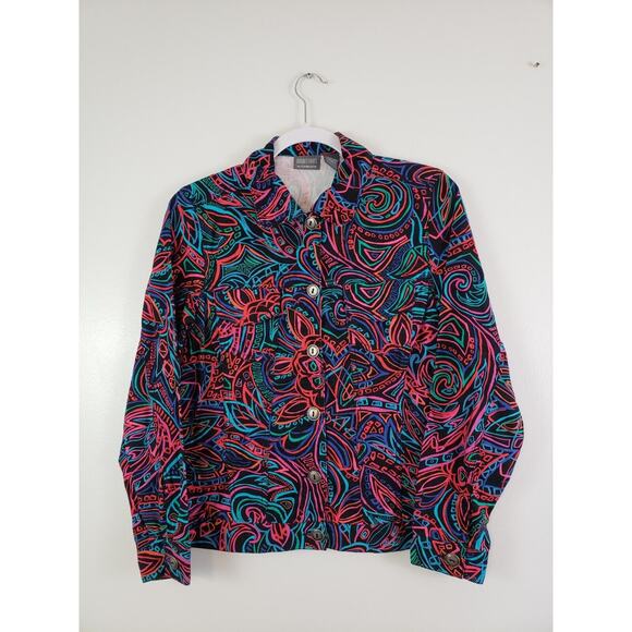 Chico's Jackets & Blazers - (JL) Additions by Chico's Women's Bomber Jacket Size 0 (S) Pockets Aztec Office